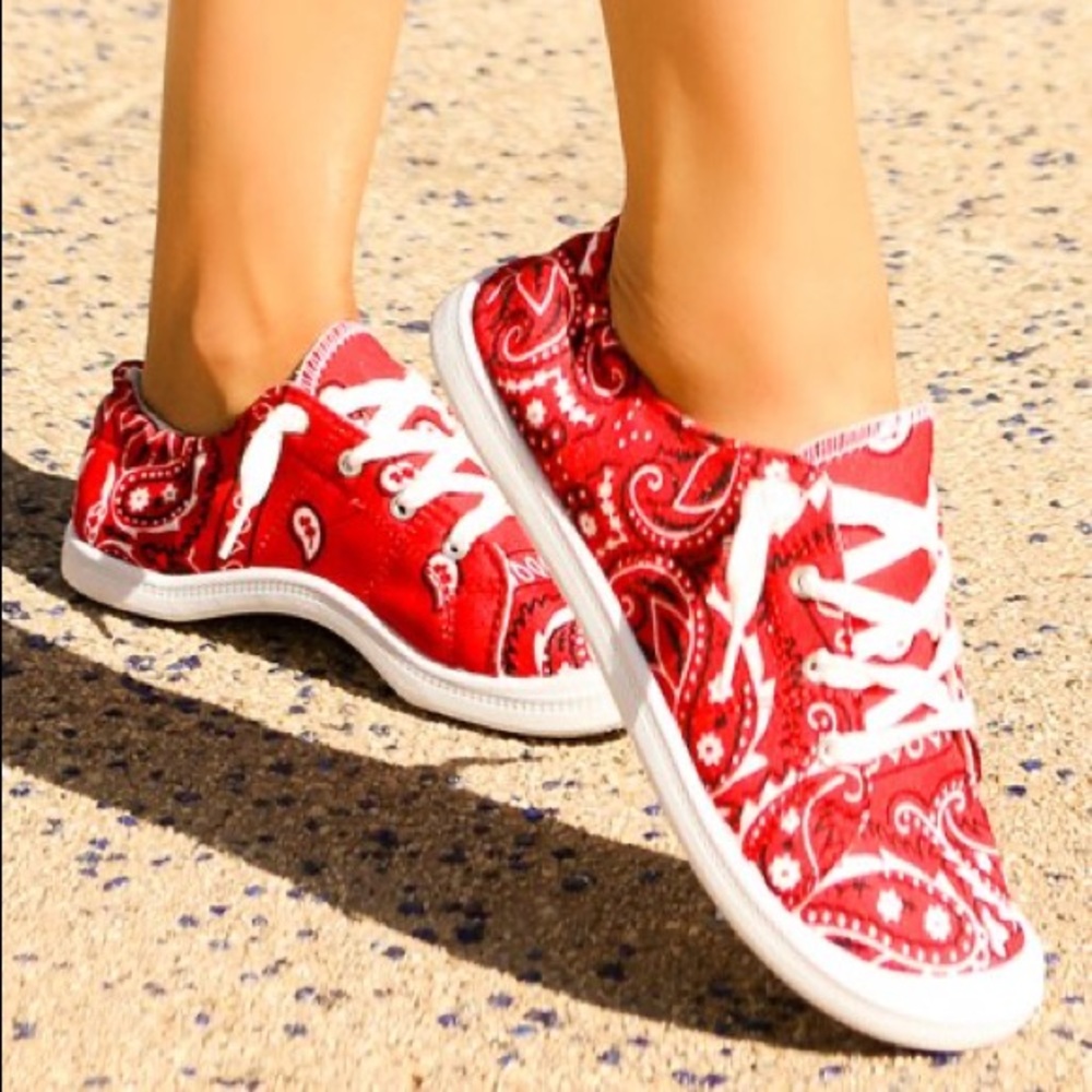Red bandana sneaker